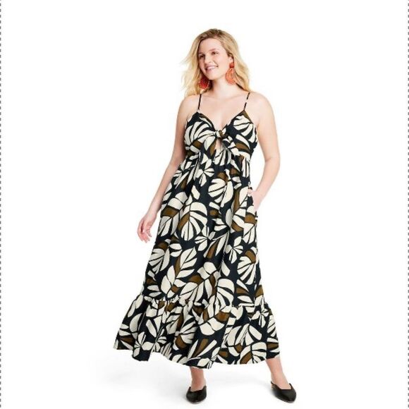 Botanical Print Sleeveless Tie-Front Midi Dress - Tabitha Brown for Target - Picture 3 of 5